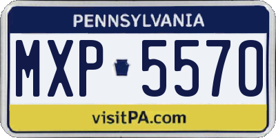 PA license plate MXP5570