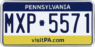 PA license plate MXP5571