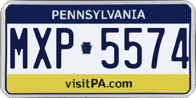 PA license plate MXP5574