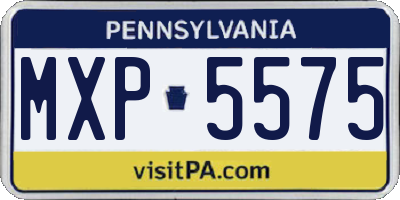 PA license plate MXP5575