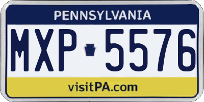 PA license plate MXP5576