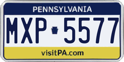 PA license plate MXP5577