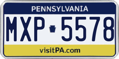 PA license plate MXP5578