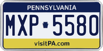 PA license plate MXP5580