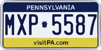PA license plate MXP5587