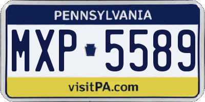 PA license plate MXP5589