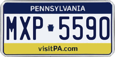 PA license plate MXP5590