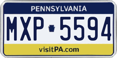 PA license plate MXP5594