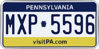 PA license plate MXP5596
