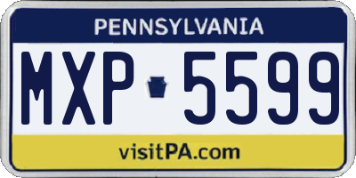 PA license plate MXP5599