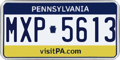 PA license plate MXP5613