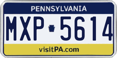 PA license plate MXP5614