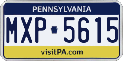 PA license plate MXP5615