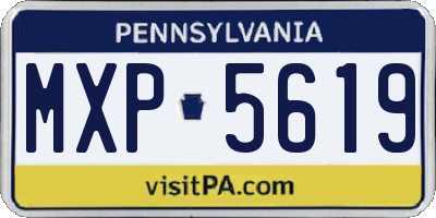PA license plate MXP5619