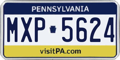 PA license plate MXP5624