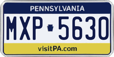 PA license plate MXP5630