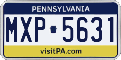 PA license plate MXP5631