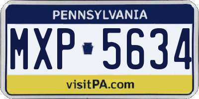 PA license plate MXP5634