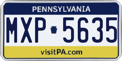 PA license plate MXP5635