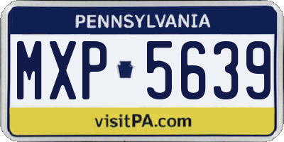 PA license plate MXP5639