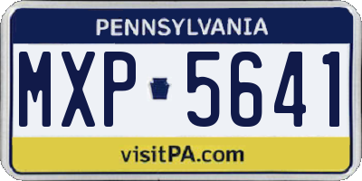 PA license plate MXP5641