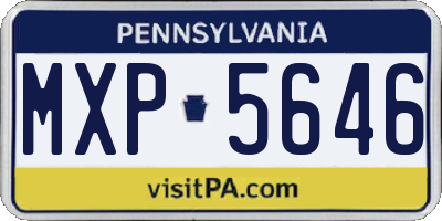 PA license plate MXP5646