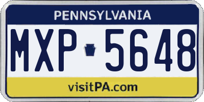 PA license plate MXP5648