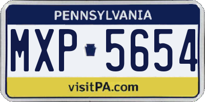 PA license plate MXP5654