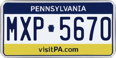 PA license plate MXP5670