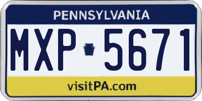 PA license plate MXP5671
