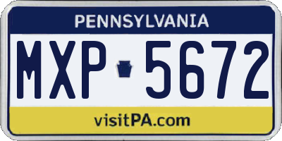 PA license plate MXP5672