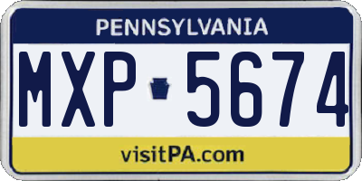 PA license plate MXP5674