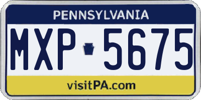 PA license plate MXP5675