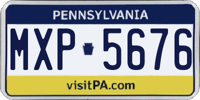 PA license plate MXP5676