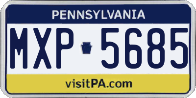 PA license plate MXP5685