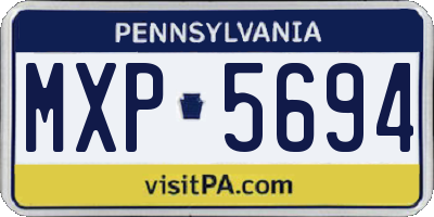 PA license plate MXP5694