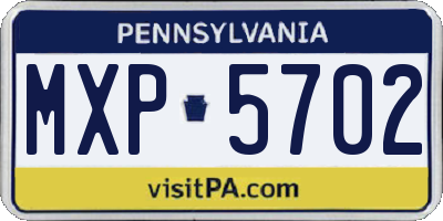 PA license plate MXP5702