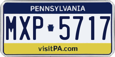 PA license plate MXP5717