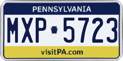 PA license plate MXP5723