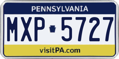 PA license plate MXP5727