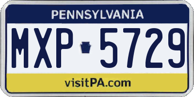 PA license plate MXP5729