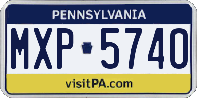 PA license plate MXP5740