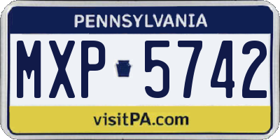 PA license plate MXP5742