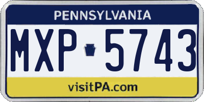 PA license plate MXP5743