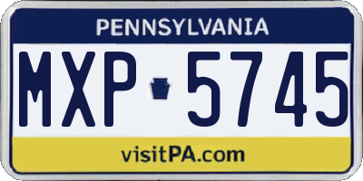 PA license plate MXP5745