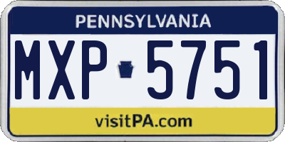 PA license plate MXP5751