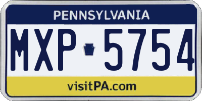 PA license plate MXP5754