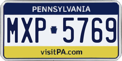 PA license plate MXP5769