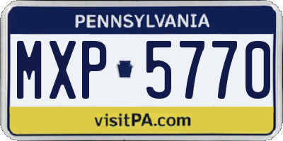 PA license plate MXP5770