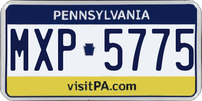 PA license plate MXP5775